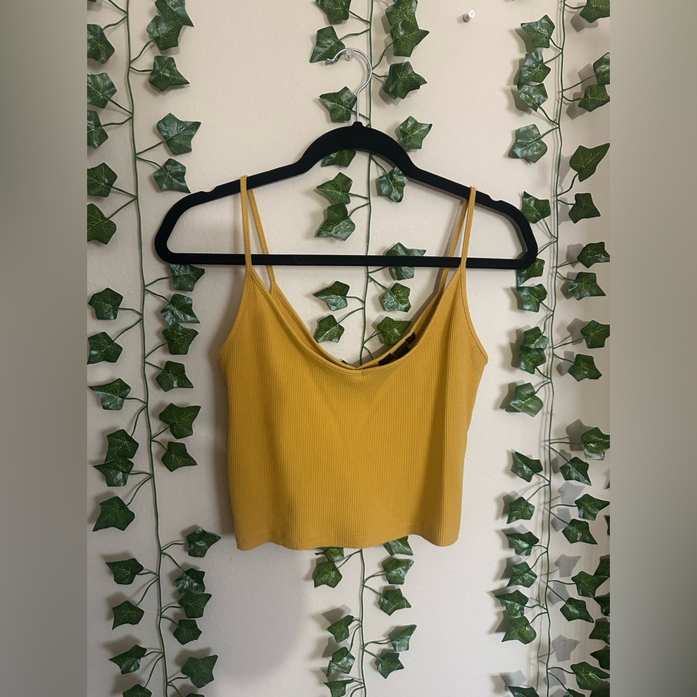 Mustard Yellow Ribbed Cami Top